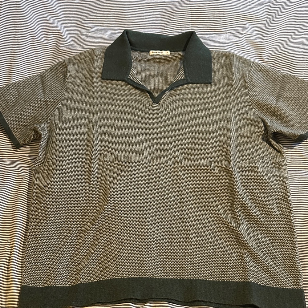 Marine Layer Dark Green and Gray Knit Top